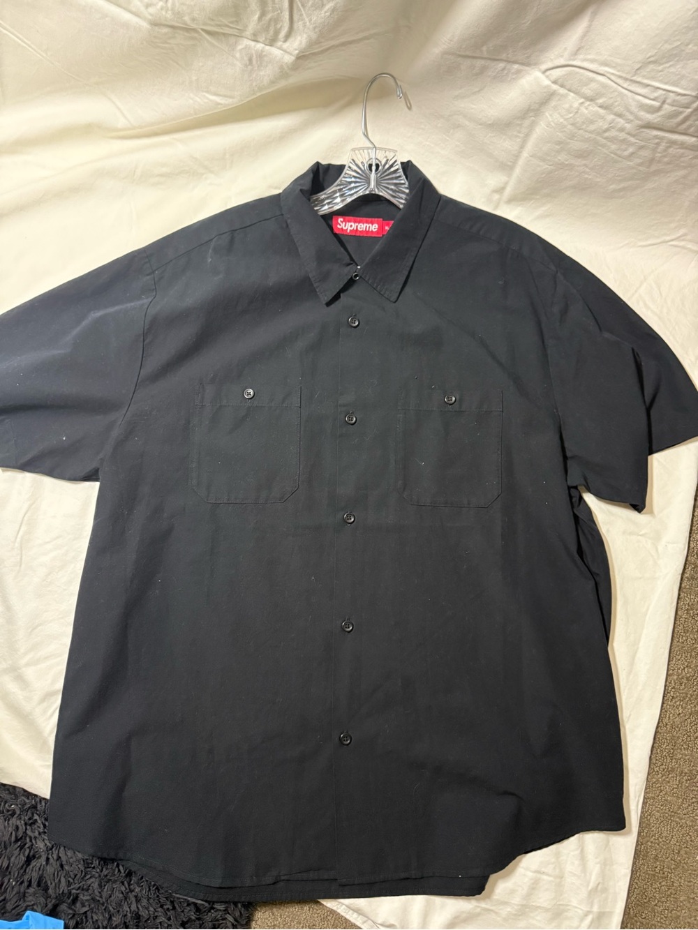 Supreme Black Short-Sleeve Button down